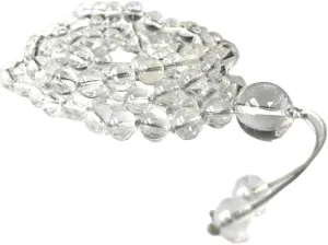 Natural Himalayan Azeztulite Quartz 8mm-14mm 108 Mala Beads, Spiritual, Meditation Beads, Reiki, Japa Mala, Buddhist Prayer Beads, Yoga Bracelet, healing beads LKMALA-RRGU-1024