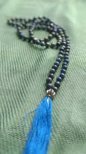 Natural Lapis Lazuli 6mm 108 Mala Beads, Spiritual, Meditation Beads, Reiki, Japa Mala, Buddhist Prayer Beads, Yoga Bracelet, healing beads LKMALA-RRGU-543