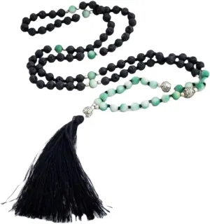 Natural Lava Green Jade 8mm 108 Mala Beads, Spiritual, Meditation Beads, Reiki, Japa Mala, Buddhist Prayer Beads, Yoga Bracelet, healing beads LKMALA-RRGU-3532