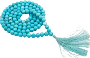 Natural Magnesite Turquoise 8mm 108 Mala Beads, Spiritual, Meditation Beads, Reiki, Japa Mala, Buddhist Prayer Beads, Yoga Bracelet, healing beads LKMALA-RRGU-1471