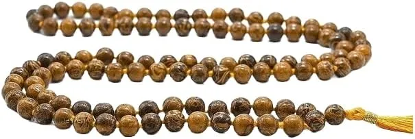 Natural Mariam Agate 8mm 108 Mala Beads, Spiritual, Meditation Beads, Reiki, Japa Mala, Buddhist Prayer Beads, Yoga Bracelet, healing beads LKMALA-RRGU-1566