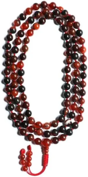 Natural Mix Agate,Carnelian 10mm 108 Mala Beads, Spiritual, Meditation Beads, Reiki, Japa Mala, Buddhist Prayer Beads, Yoga Bracelet, healing beads LKMALA-RRGU-861