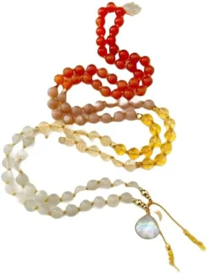Natural moonstone citrine carnelian and sunstone 6mm 108 Mala Beads, Spiritual, Meditation Beads, Reiki, Japa Mala, Buddhist Prayer Beads, Yoga Bracelet, healing beads LKMALA-RRGU-2110