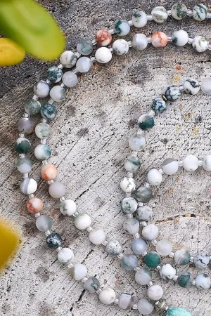 Natural Moss Jasper 6mm 108 Mala Beads, Spiritual, Meditation Beads, Reiki, Japa Mala, Buddhist Prayer Beads, Yoga Bracelet, healing beads LKMALA-RRGU-570