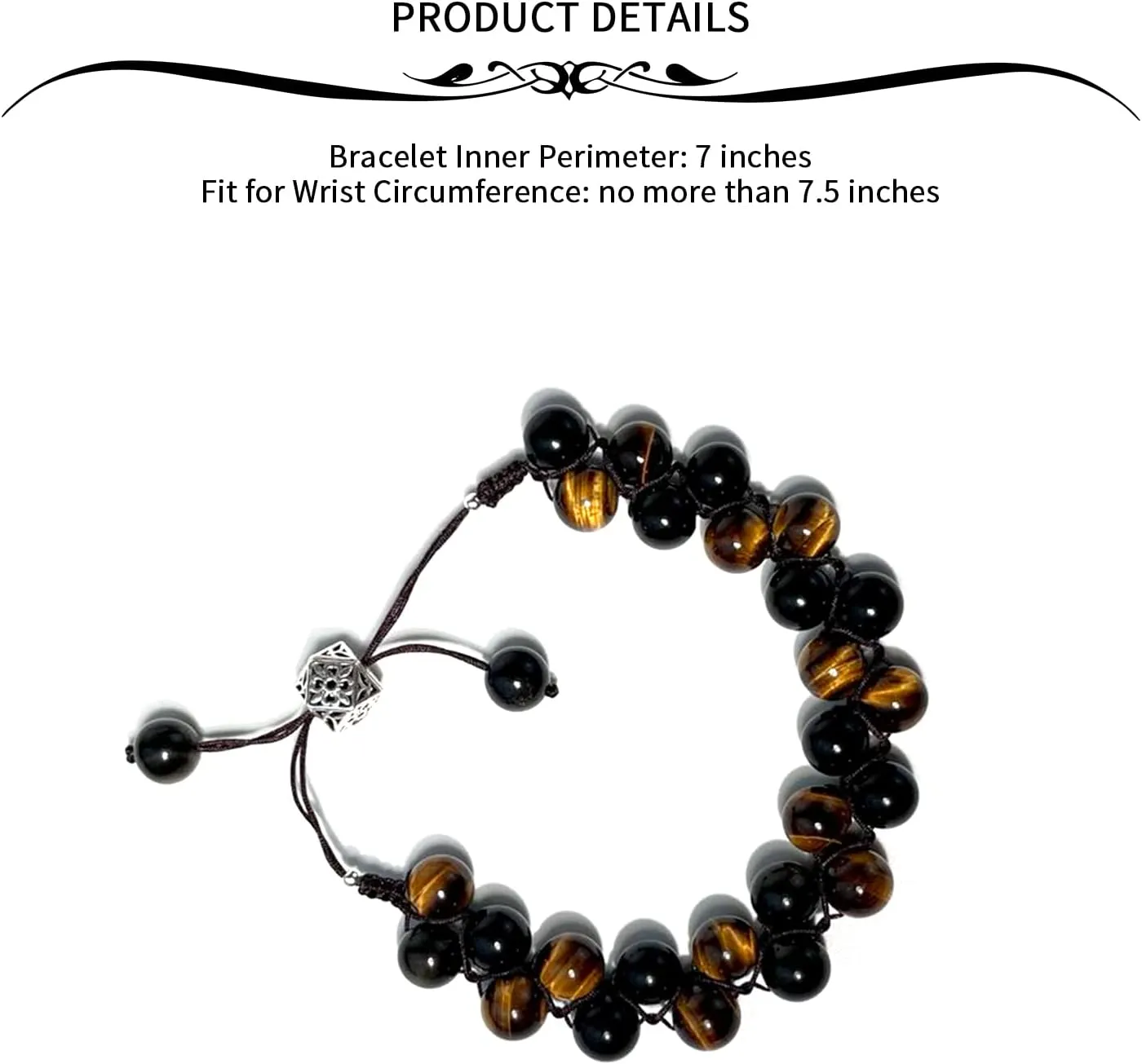 Natural obsidian crystal bracelet,Tigers eye black obsidian 10/12/13mm beads bracelet for men and women, Jewelry Healing elasticized Bracelets Bring Luck and happyness Prosperity.Mom/Dad/Wife/Employee gift