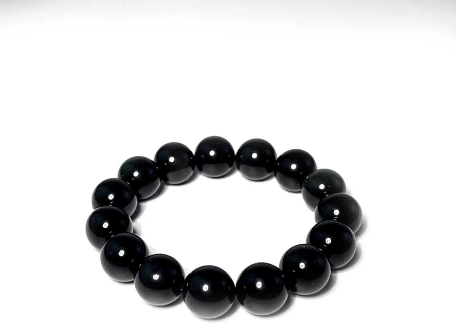 Natural obsidian crystal bracelet,Tigers eye black obsidian 10/12/13mm beads bracelet for men and women, Jewelry Healing elasticized Bracelets Bring Luck and happyness Prosperity.Mom/Dad/Wife/Employee gift