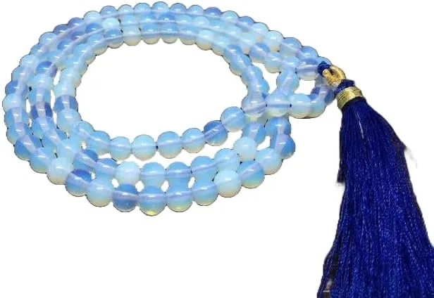 Natural Opal 6mm 108 Mala Beads, Spiritual, Meditation Beads, Reiki, Japa Mala, Buddhist Prayer Beads, Yoga Bracelet, healing beads LKMALA-RRGU-323
