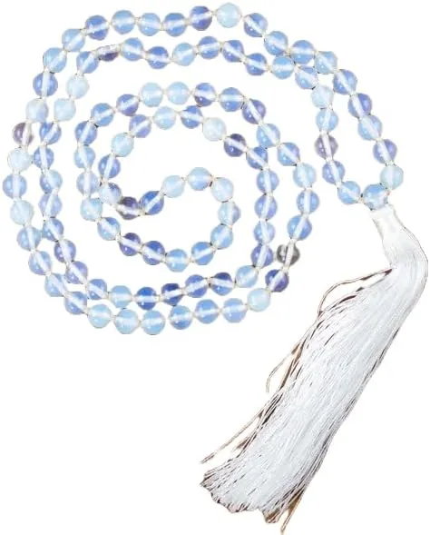 Natural OPALITE 8mm 108 Mala Beads, Spiritual, Meditation Beads, Reiki, Japa Mala, Buddhist Prayer Beads, Yoga Bracelet, healing beads LKMALA-RRGU-3086