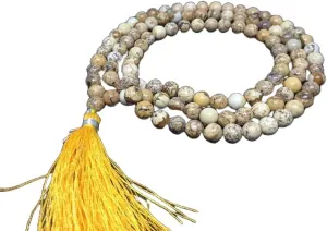 Natural Picture Jasper 6mm 108 Mala Beads, Spiritual, Meditation Beads, Reiki, Japa Mala, Buddhist Prayer Beads, Yoga Bracelet, healing beads LKMALA-RRGU-321