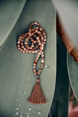 Natural Picture Jasper   Quartz 8mm 108 Mala Beads, Spiritual, Meditation Beads, Reiki, Japa Mala, Buddhist Prayer Beads, Yoga Bracelet, healing beads LKMALA-RRGU-560