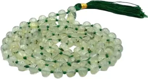 Natural Prehnite 8mm 108 Mala Beads, Spiritual, Meditation Beads, Reiki, Japa Mala, Buddhist Prayer Beads, Yoga Bracelet, healing beads LKMALA-RRGU-1549