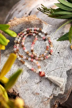 Natural Quartz   Agate 6mm 108 Mala Beads, Spiritual, Meditation Beads, Reiki, Japa Mala, Buddhist Prayer Beads, Yoga Bracelet, healing beads LKMALA-RRGU-567
