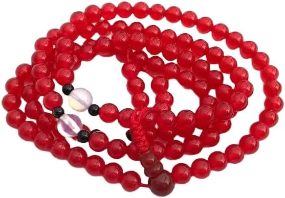 Natural red jade,opal,onyx 4,6,8mm 108 Mala Beads, Spiritual, Meditation Beads, Reiki, Japa Mala, Buddhist Prayer Beads, Yoga Bracelet, healing beads LKMALA-RRGU-1610, 34 inch