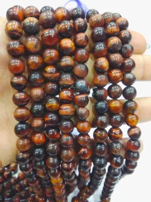 Natural Red Tiger Eye 8mm 108 Mala Beads, Spiritual, Meditation Beads, Reiki, Japa Mala, Buddhist Prayer Beads, Yoga Bracelet, healing beads LKMALA-RRGU-1467