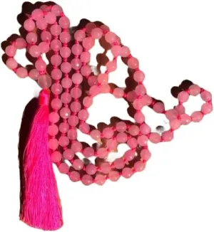 Natural Rose Quartz 8mm 108 Mala Beads, Spiritual, Meditation Beads, Reiki, Japa Mala, Buddhist Prayer Beads, Yoga Bracelet, healing beads LKMALA-RRGU-3717