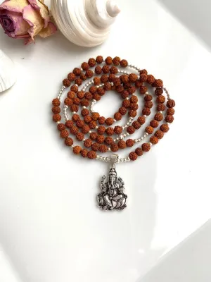 Natural Rudraksha 5mm 108 Mala Beads, Spiritual, Meditation Beads, Reiki, Japa Mala, Buddhist Prayer Beads, Yoga Bracelet, healing beads LKMALA-RRGU-3472
