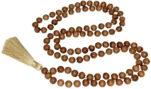 Natural Sandalwood 8mm 108 Mala Beads, Spiritual, Meditation Beads, Reiki, Japa Mala, Buddhist Prayer Beads, Yoga Bracelet, healing beads LKMALA-RRGU-1722