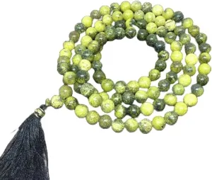 Natural Serpentine 8mm 108 Mala Beads, Spiritual, Meditation Beads, Reiki, Japa Mala, Buddhist Prayer Beads, Yoga Bracelet, healing beads LKMALA-RRGU-337