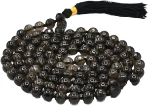 Natural Smoky Quartz 8mm 108 Mala Beads, Spiritual, Meditation Beads, Reiki, Japa Mala, Buddhist Prayer Beads, Yoga Bracelet, healing beads LKMALA-RRGU-1554