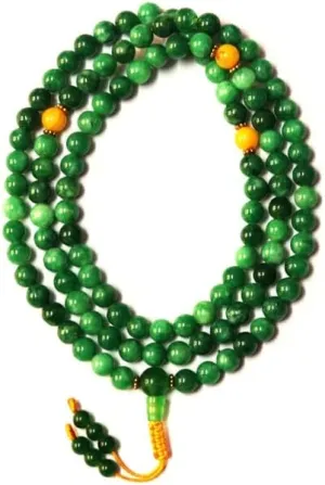 Natural Taiwanese Jade,yellow jade 8mm 108 Mala Beads, Spiritual, Meditation Beads, Reiki, Japa Mala, Buddhist Prayer Beads, Yoga Bracelet, healing beads LKMALA-RRGU-909, 34 inch