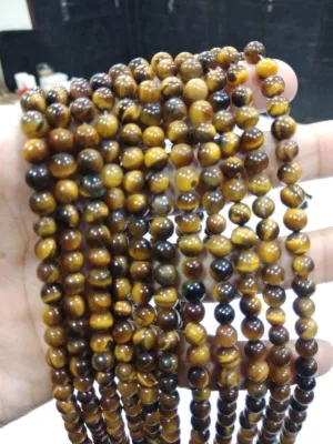 Natural Tiger Eye 4mm 108 Mala Beads, Spiritual, Meditation Beads, Reiki, Japa Mala, Buddhist Prayer Beads, Yoga Bracelet, healing beads LKMALA-RRGU-1466