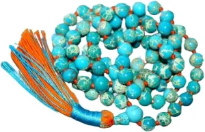Natural Turquoise 8mm 108 Mala Beads, Spiritual, Meditation Beads, Reiki, Japa Mala, Buddhist Prayer Beads, Yoga Bracelet, healing beads LKMALA-RRGU-1776