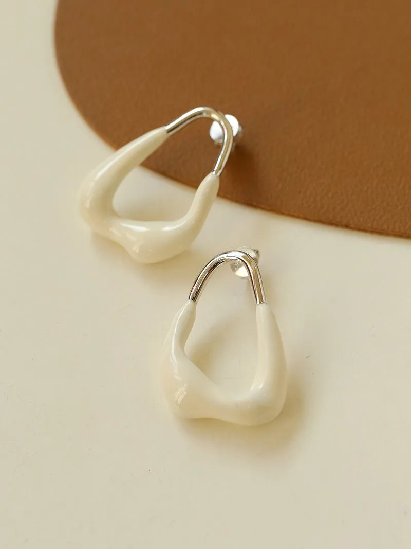 Niche Geometric Irregular Enamel Glazes Earrings