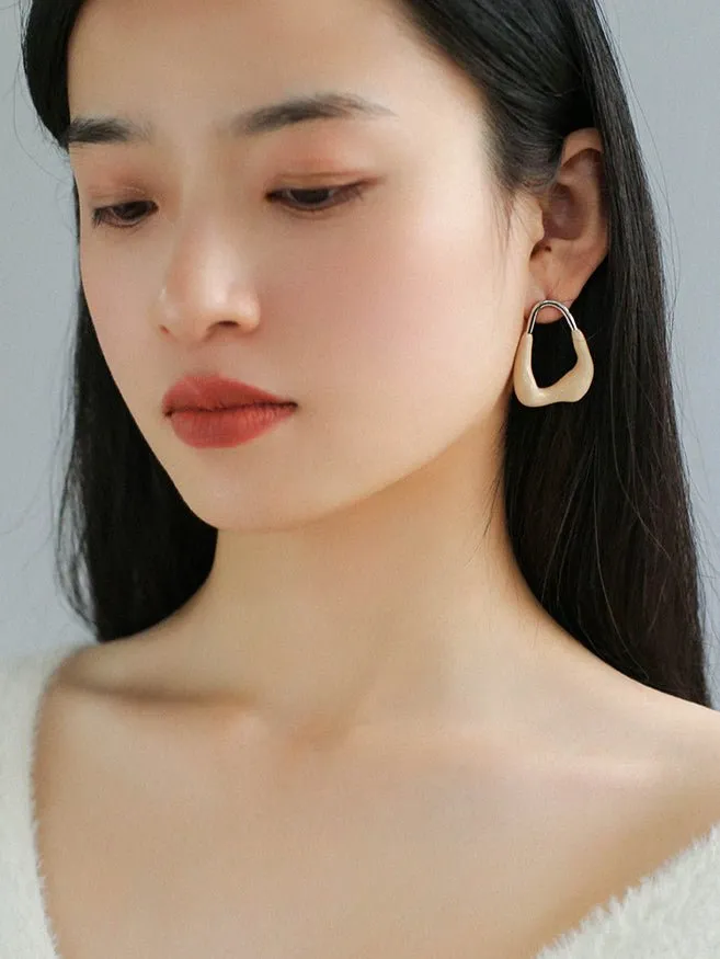 Niche Geometric Irregular Enamel Glazes Earrings