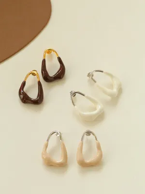 Niche Geometric Irregular Enamel Glazes Earrings