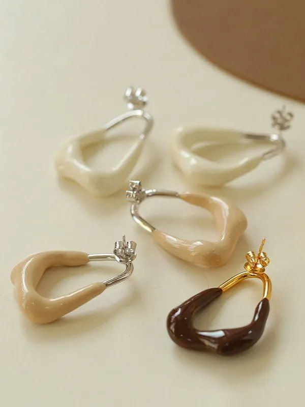 Niche Geometric Irregular Enamel Glazes Earrings