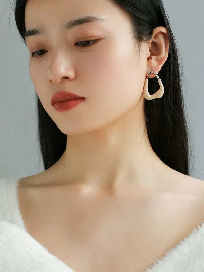 Niche Geometric Irregular Enamel Glazes Earrings