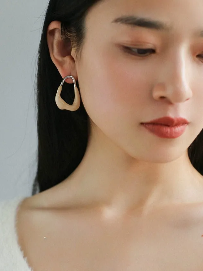 Niche Geometric Irregular Enamel Glazes Earrings