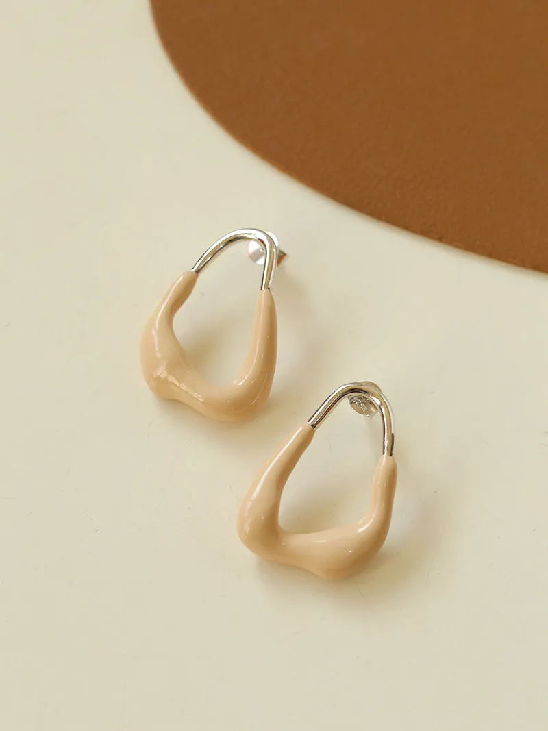 Niche Geometric Irregular Enamel Glazes Earrings