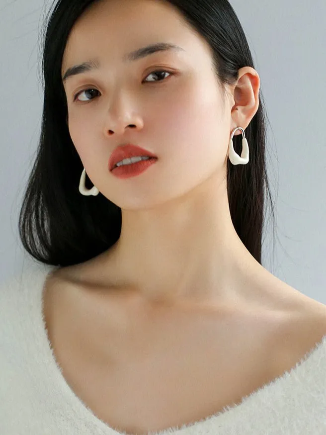 Niche Geometric Irregular Enamel Glazes Earrings