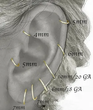 Nose Piercing Hoop Earrings Cartilage Septum Ear Helix Tragus Rings Multiple Hypoallergenic Thin Tiny Sold As One (9mm / 22 gauge, Sterling Silver 925)
