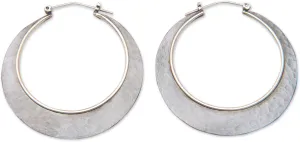 NOVICA Artisan Handmade Goldplated Hoop Earrings Hammered Round 22k from Bali Sterling Silver No Stone Indonesia Modern