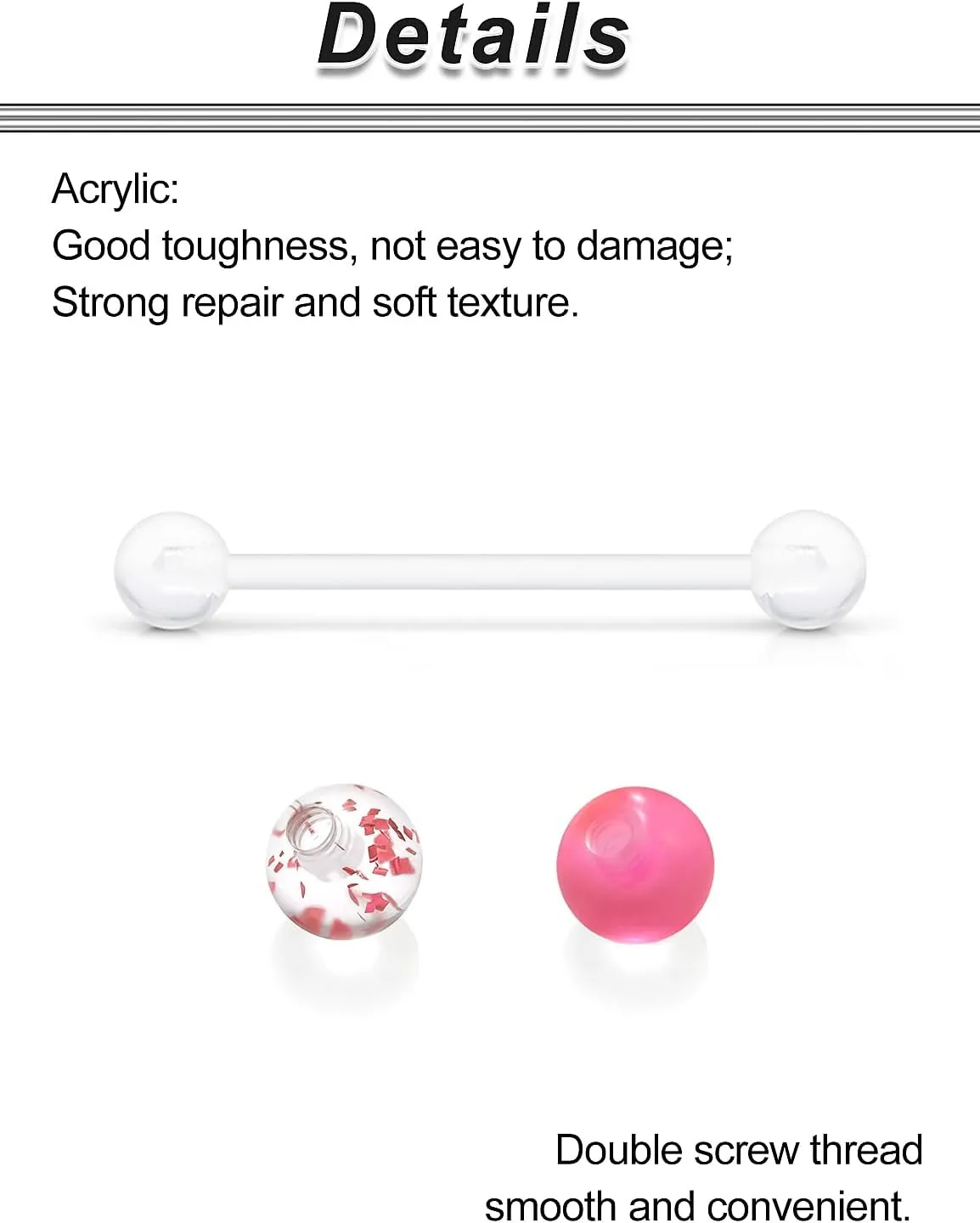 Ocptiy 14mm-38mm 14G Clear Plastic Nipple Tongue Ring Industrial Earrings for Surgery Pregnancy Belly Button Ring Bioflex Flexible Acrylic Straight Barbells Piercing Jewelry Retainer for Work Sport