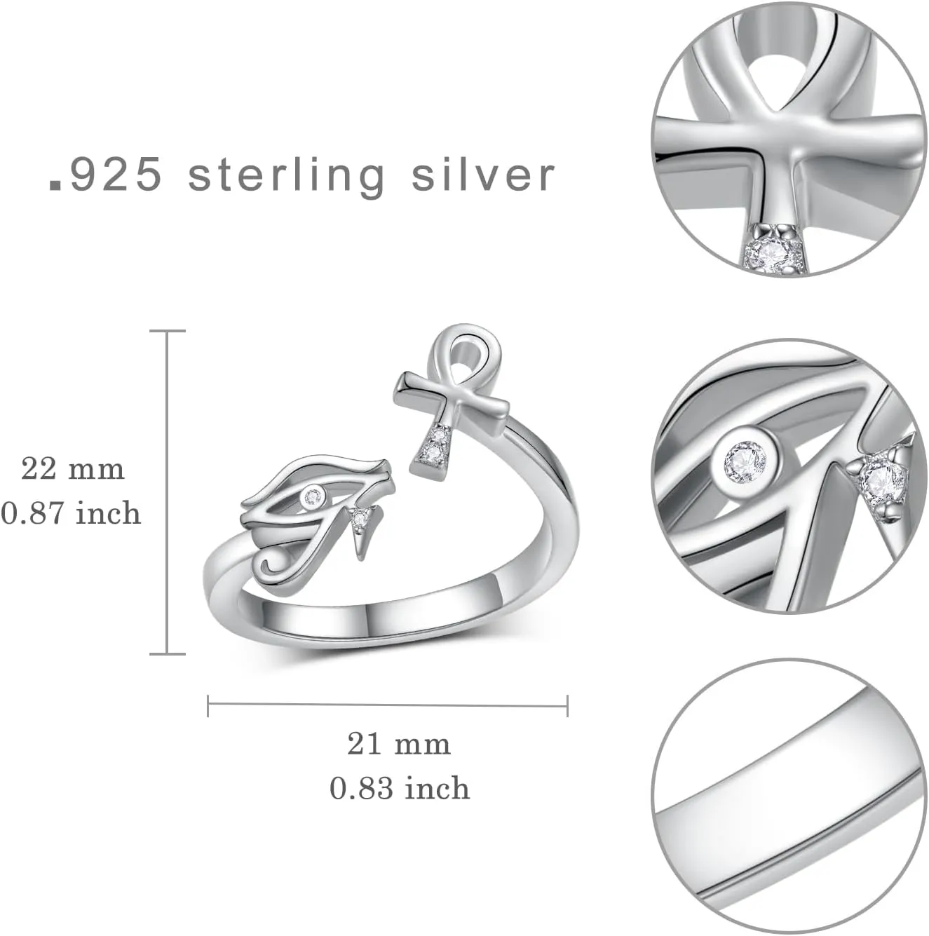 Open Ring for Women Sterling Silver Thumb Ring Spoon Ring for Women