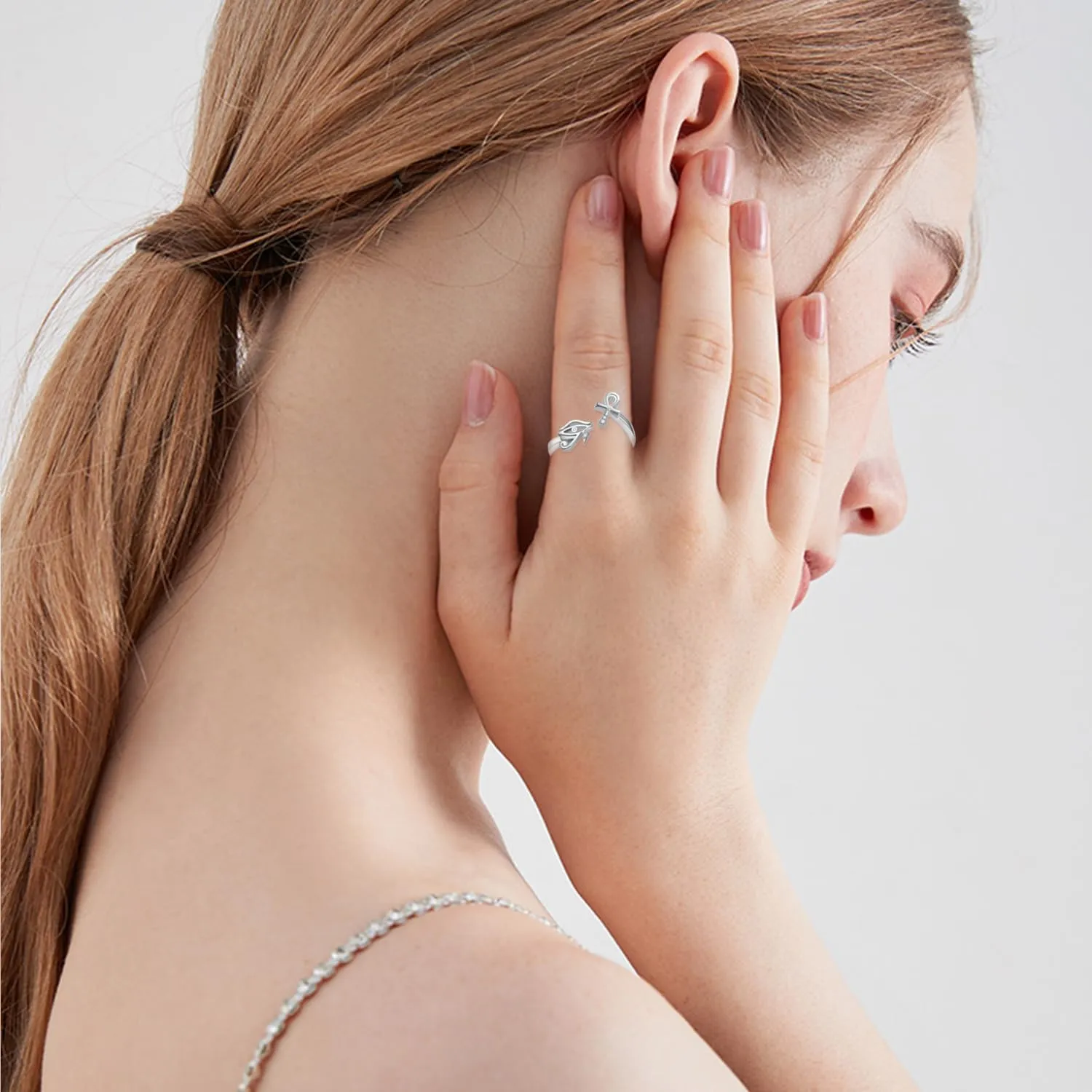Open Ring for Women Sterling Silver Thumb Ring Spoon Ring for Women