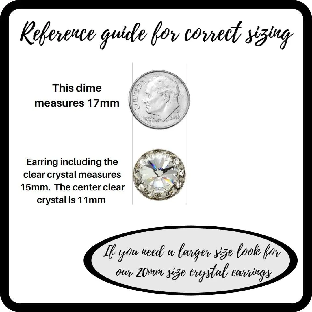 PammyJ 15mm Crystal CLIP-ON Earrings
