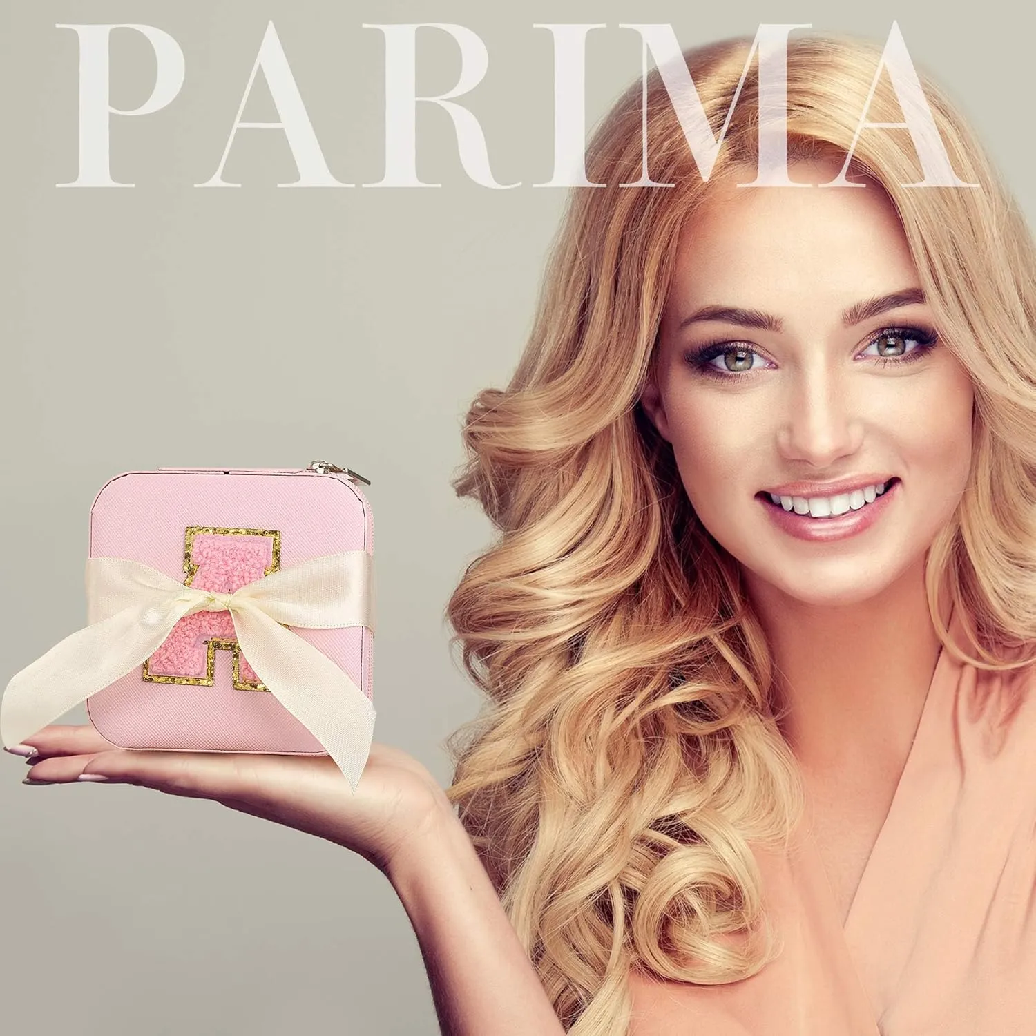 Parima Gifts for Girls - Gifts for Teen Girl Trendy Stuff, 6,7,8,9,10,11,12 Year Old Girl Birthday Gift Travel Jewelry Box Organizer Gifts 2025 - Letter A, Pink