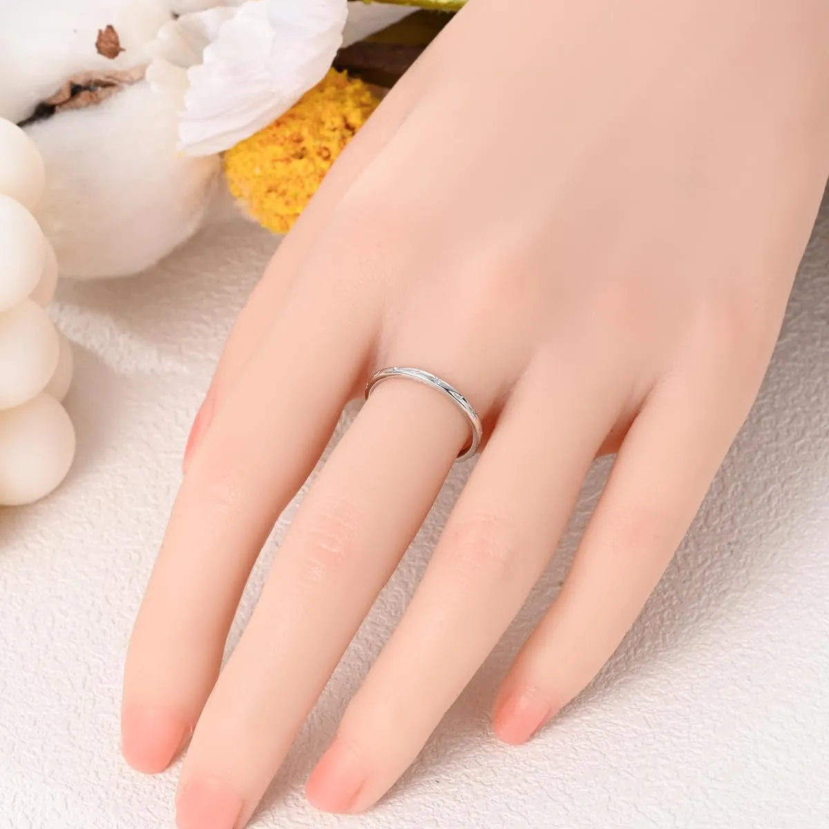 Parmuz 925 Sterling Silver Rings for Woman Dainty Stackable CZ Star Moon Cross Eternity Engagement Bands Ring for Her
