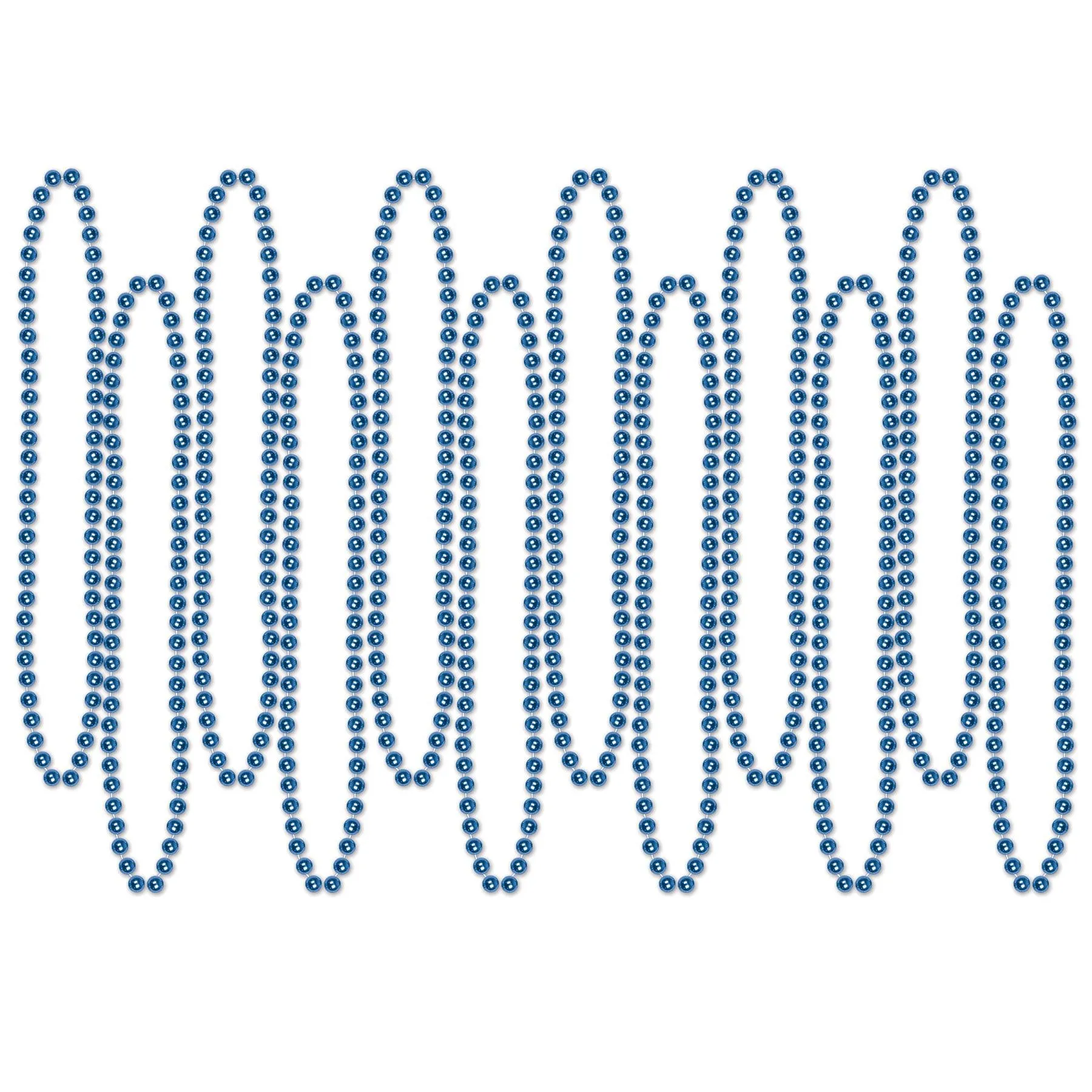 Party Bead Necklaces - Small Round blue (12 per Package)