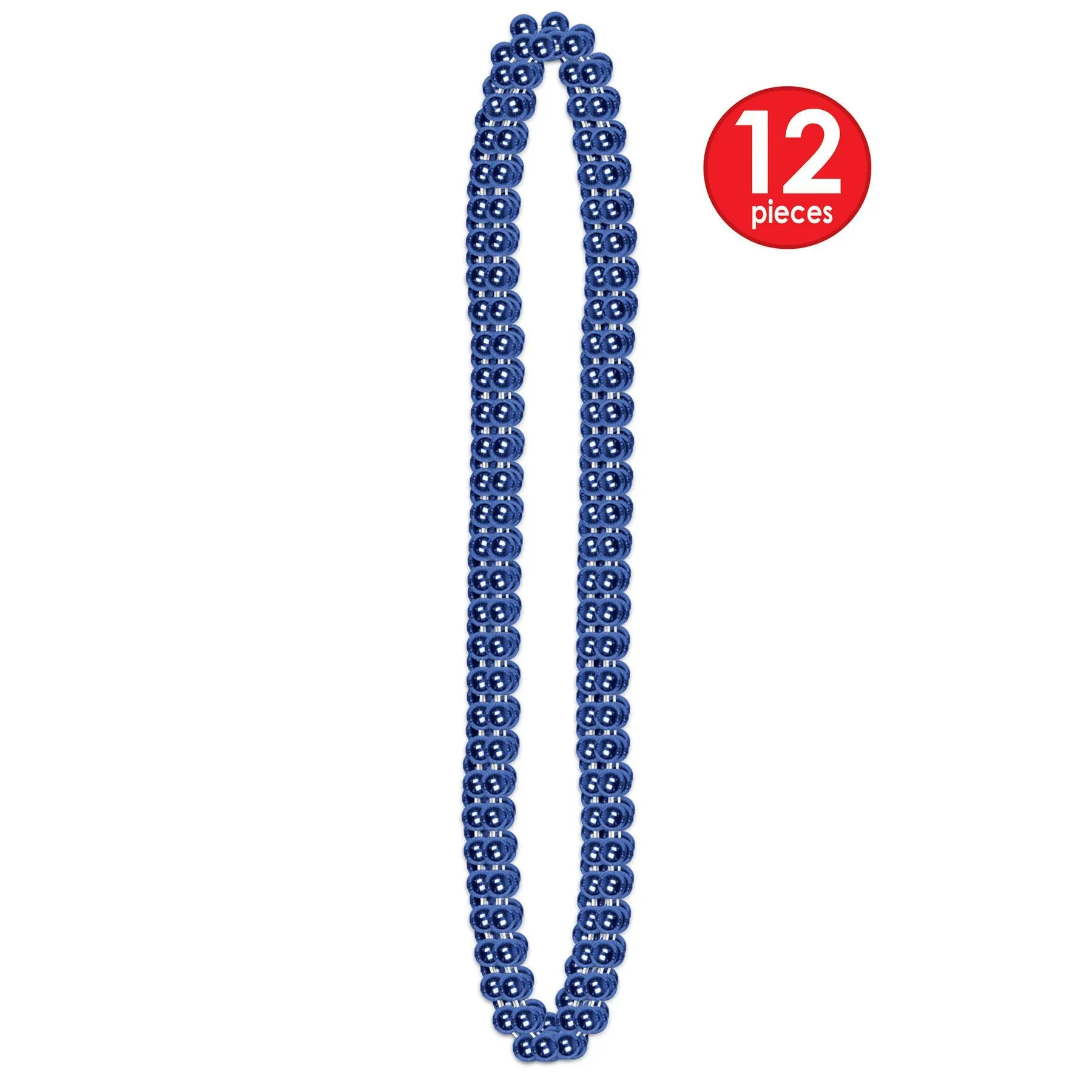 Party Bead Necklaces - Small Round blue (12 per Package)