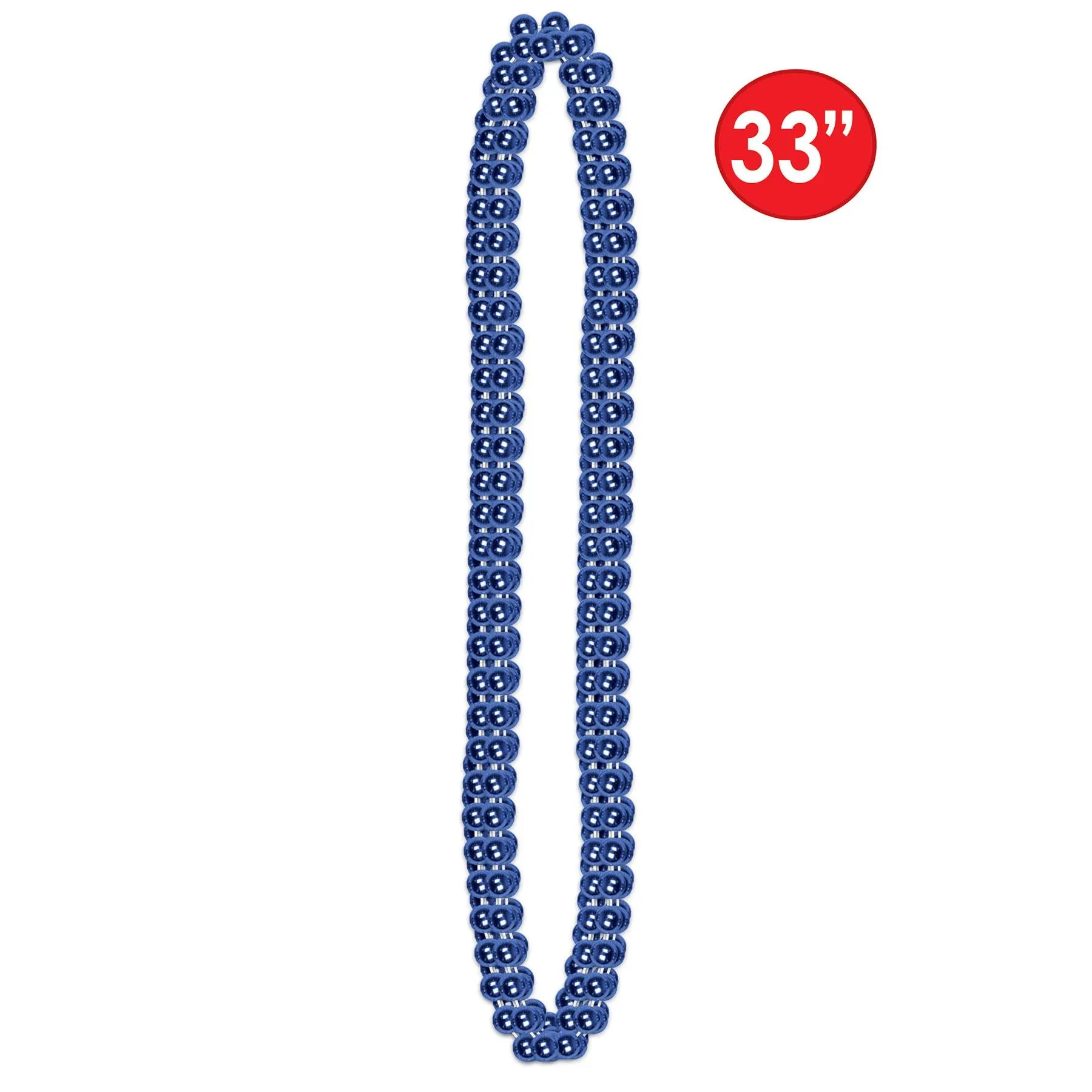 Party Bead Necklaces - Small Round blue (12 per Package)