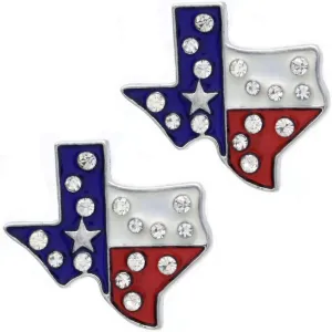 Patriotic American Texan Texas Flag Earrings 4th of July