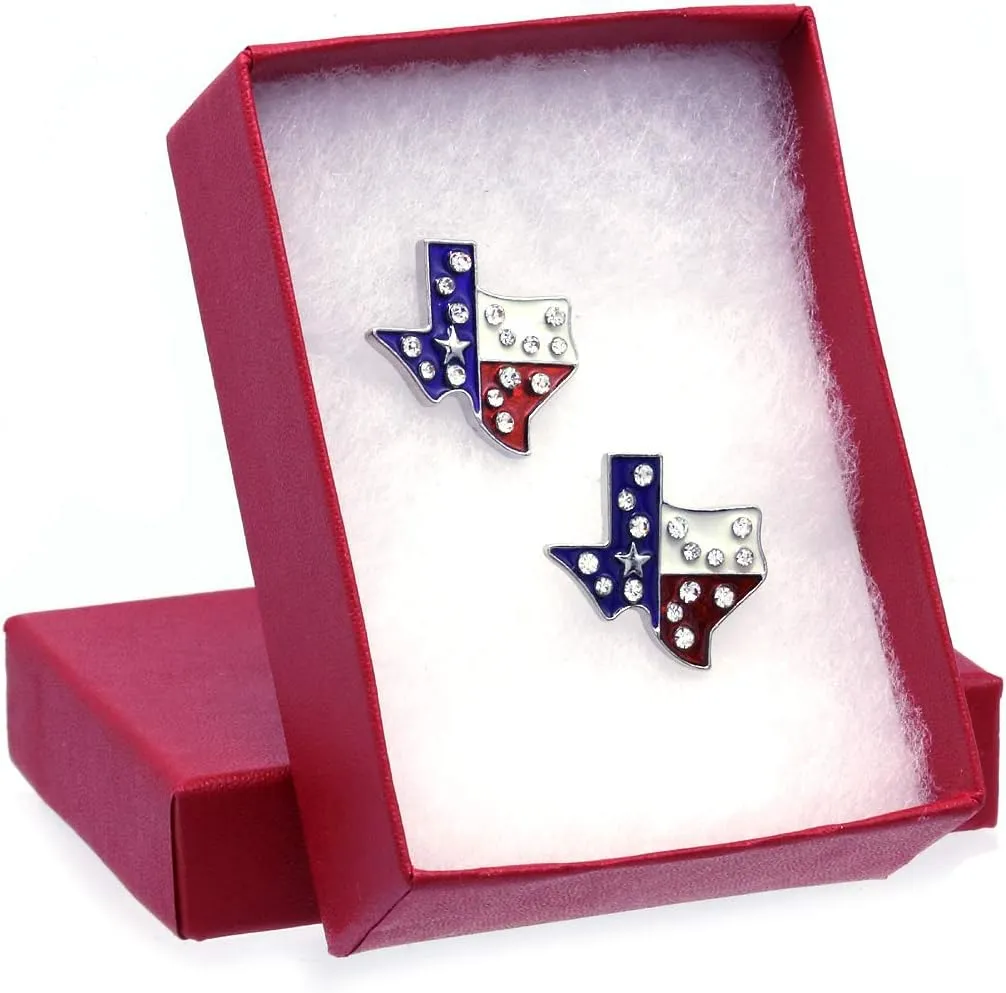 Patriotic American Texan Texas Flag Earrings 4th of July