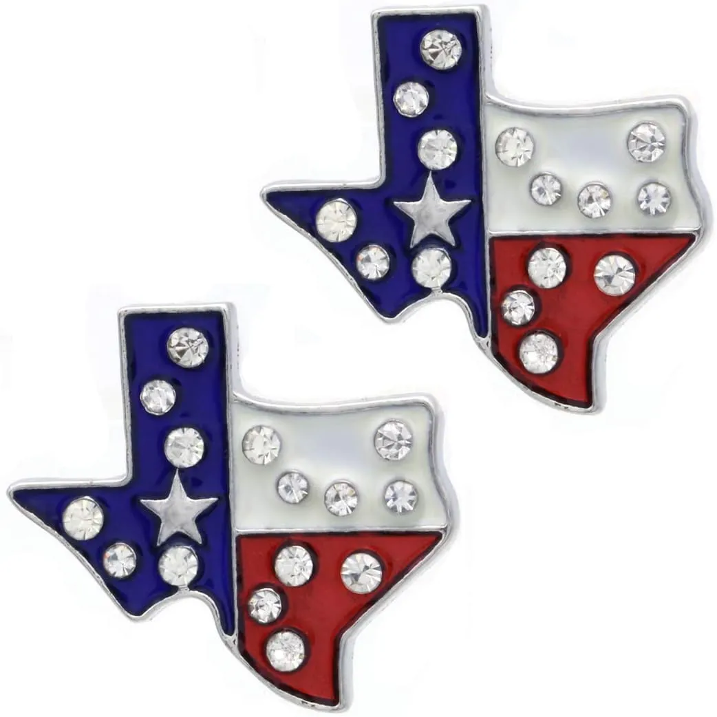 Patriotic American Texan Texas Flag Earrings 4th of July