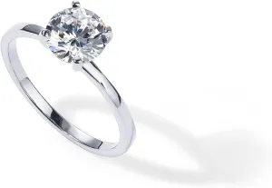 PAVOI 18K Sterling Silver Gold Round Cut Solitare 1.5 CT Moissanite Engagement Rings for Women - Moissanite Wedding Band for Women - Stone Promise Rings