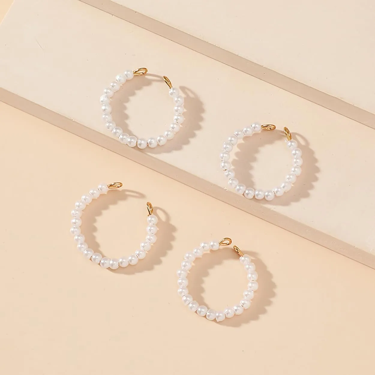 Pearl Ring for Women Promise Stacking Pearl Rings Adjustable Open Pearls Finger Ring Trendy Personality Christmas Pearls Jewerly Prom Dress Jewerly
